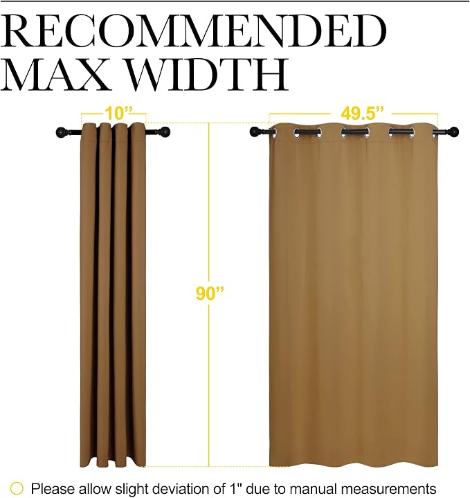 NICETOWN Sleek Blackout Curtains 90 inches Length - Image 7