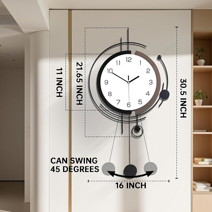 Dankeit Wall Clock with Pendulum, Silent Quality Quartz Battery Operated - Image 3