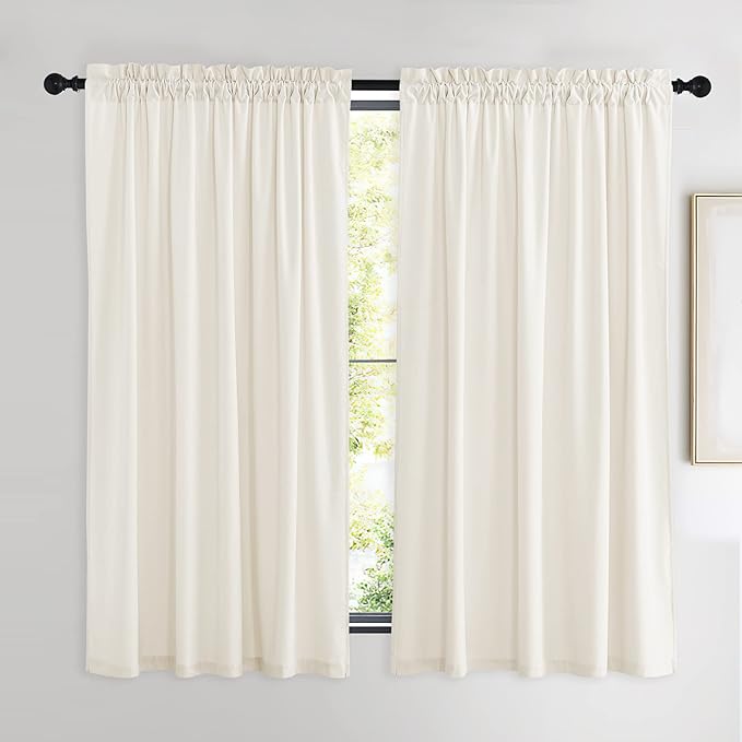 NICETOWN Luxury Velvet Curtains 63 inches, Sound Reducing Heavy Matt Solid Rod by NICETOWN