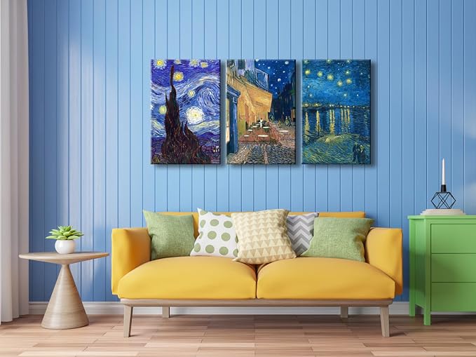 Wieco Art Large 3 Panels Canvas Prints of Vincent Van Gogh Paintings - Image 2