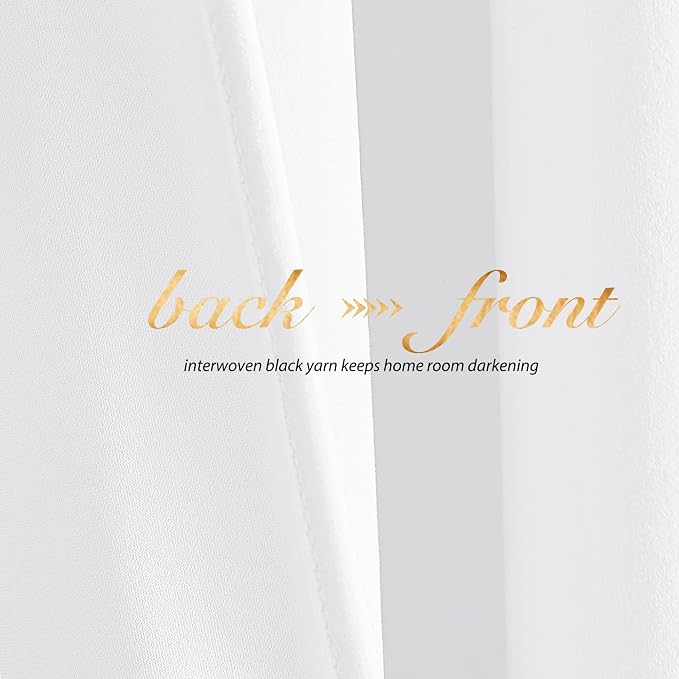 NICETOWN White Velvet Curtains 63 inches - Image 4