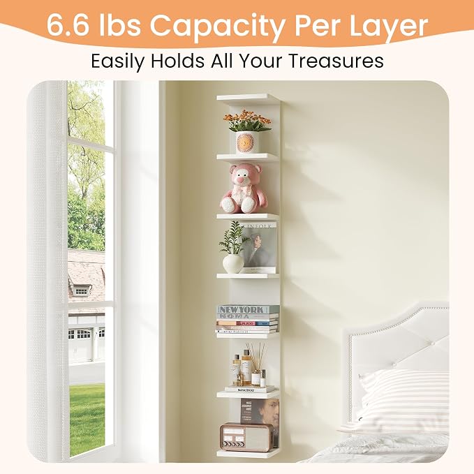 upsimples 7-Tier Floating Wall Shelf, Decorative Shelves - Image 3