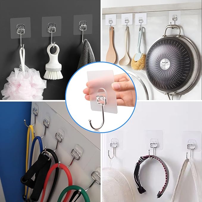 Antimbee All-Purpose Large Adhesive Hooks, Heavy Duty Hooks 37 lb, Adhesive - Image 2