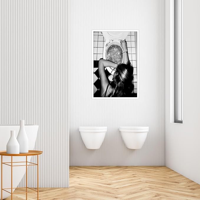 Liyark Funny Bathroom Wall Art Black and White posters Bar Disco Party prints - Image 6
