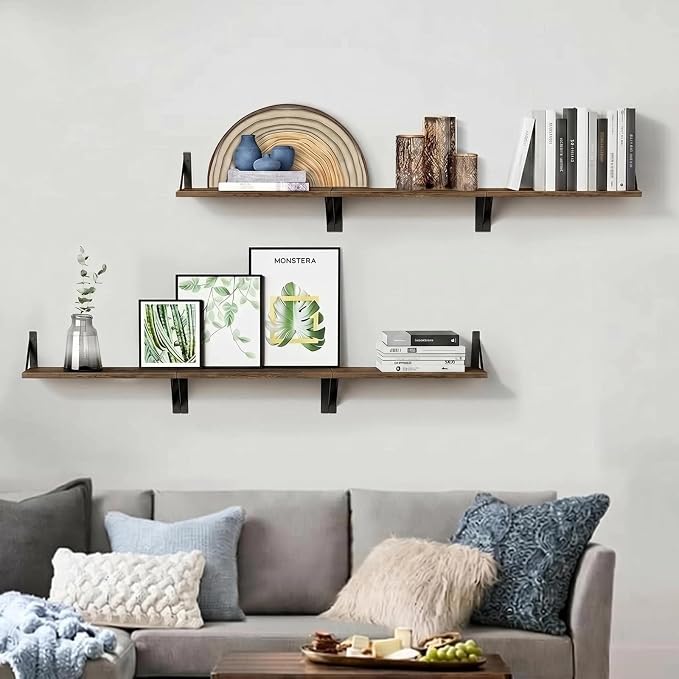 Forbena Rustic Floating Book Shelves - Image 5
