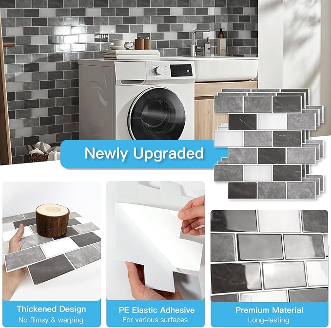Art3d Peel and Stick Granite Wall Tiles – 12"x12" Thicker Design Backsplash - Image 5