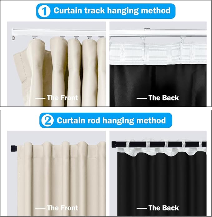 MaKefeile Room Divider Curtains Total Blackout Privacy Curtain Panel Room - Image 3