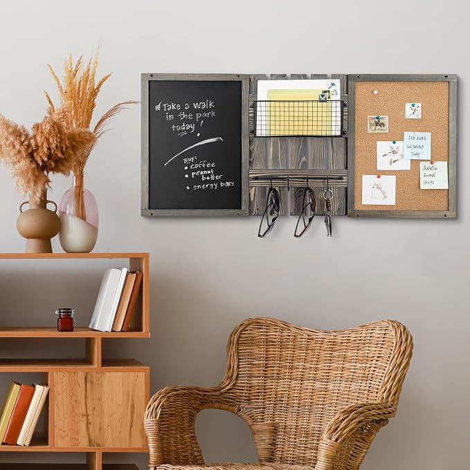 MyGift 3 Panel Wall Mounted Entryway Bulletin Board Combo Set - Image 3