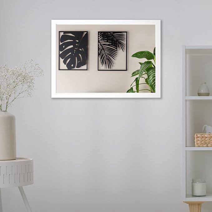 BOMINICA Rectangular Wall Mirror 20” x 28” Bathroom Mirror Framed Wall Mirror - Image 5