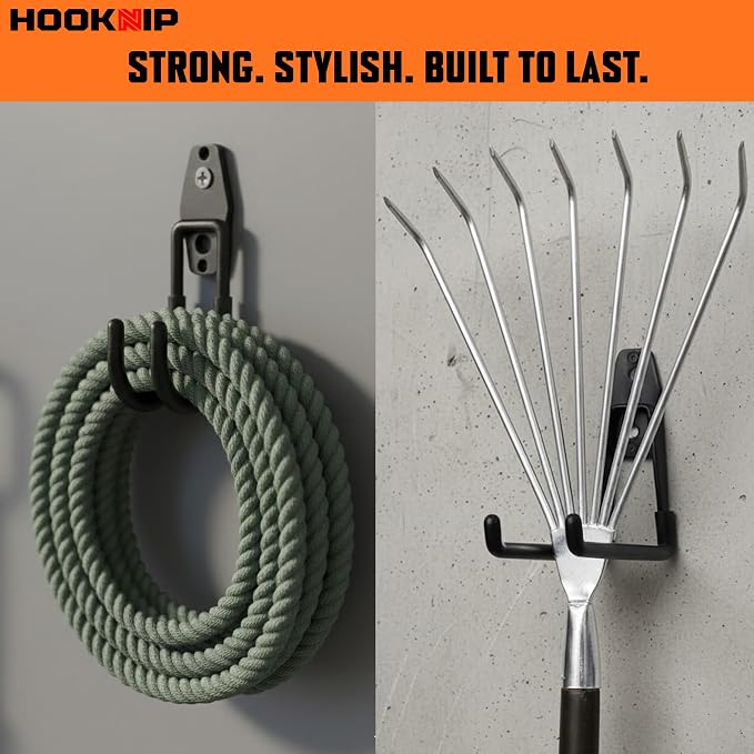 Pack 13 Garage Hooks Heavy Duty | Multi-Sized Wall-Mounted Tool Hangers - Image 6