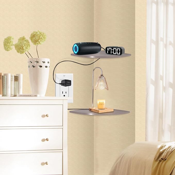 JJL Corner Wall Shelf, 12-Inch Sector Shelf - Image 2