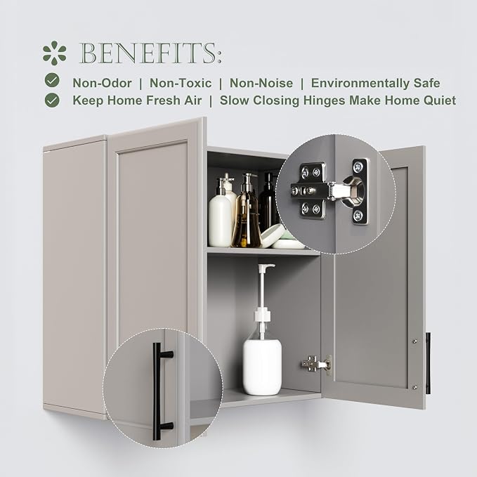 FIMELLO 47.2" W Wall Cabinets for Laundry Room, Kitchen Wall Cabinets, Hanging - Image 4