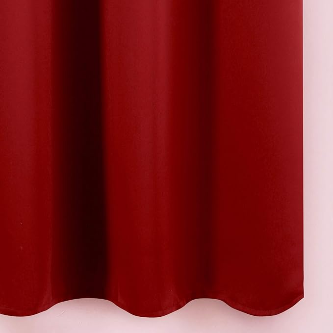 LEMOMO Red Blackout Curtains 66 x 63 Inch Length/Set of 2 Curtain - Image 8