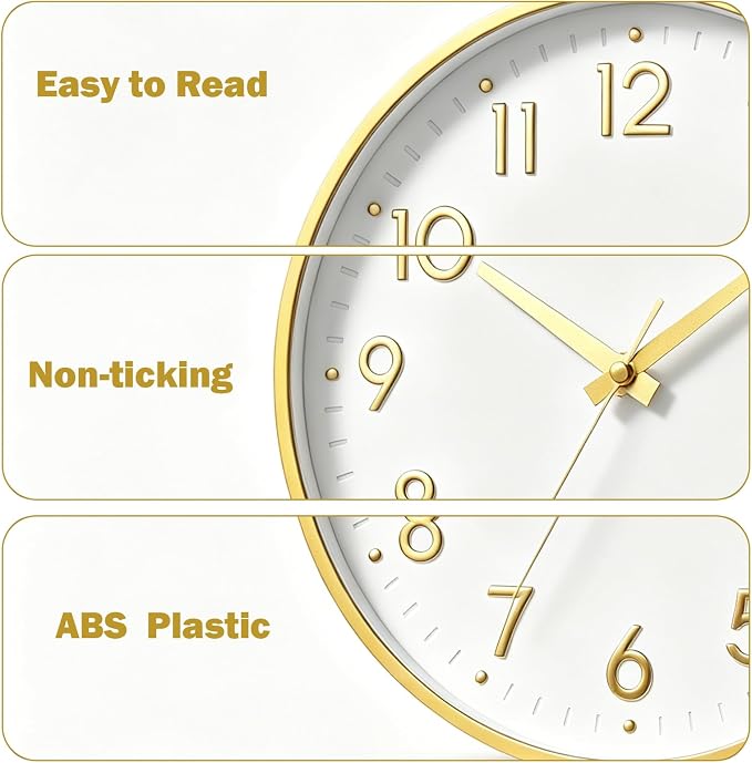 Mosewa Wall Clock 8 Inch, Battery Operated Silent Non-Ticking Modern Analog - Image 6