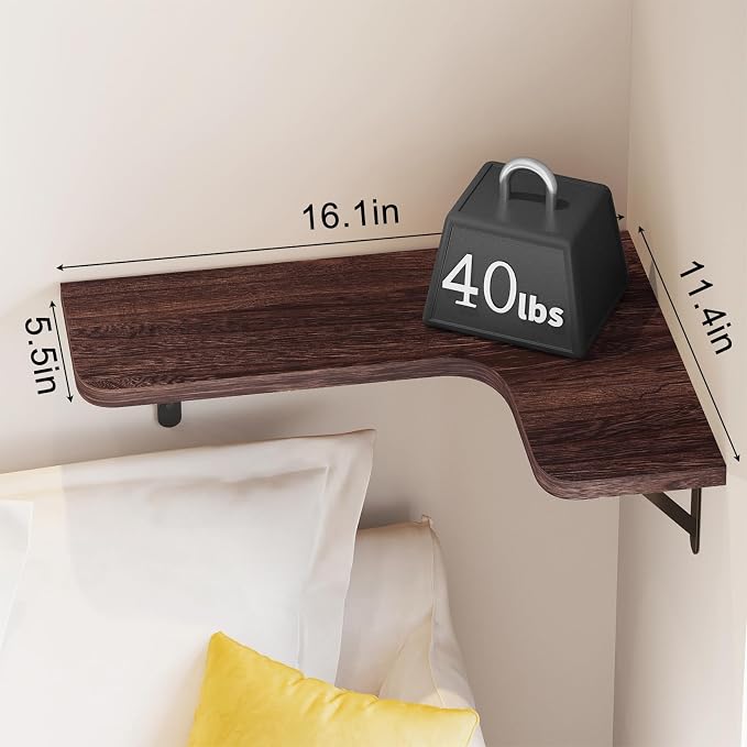 YGEOMER Corner Floating Shelves, Wall Mounted Corner Shelf - Image 3
