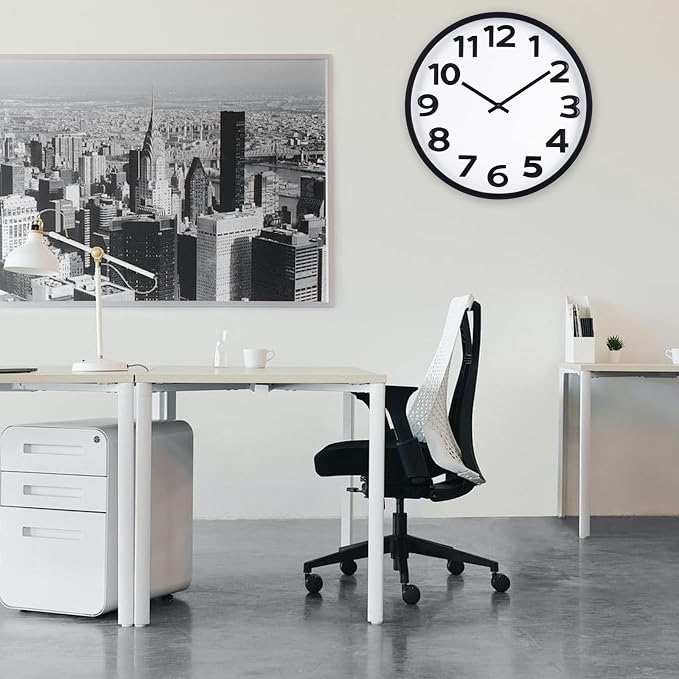 Large Wall Clock 16 Inch Silent Non-Ticking Modern Big Number Wall Clocks - Image 3