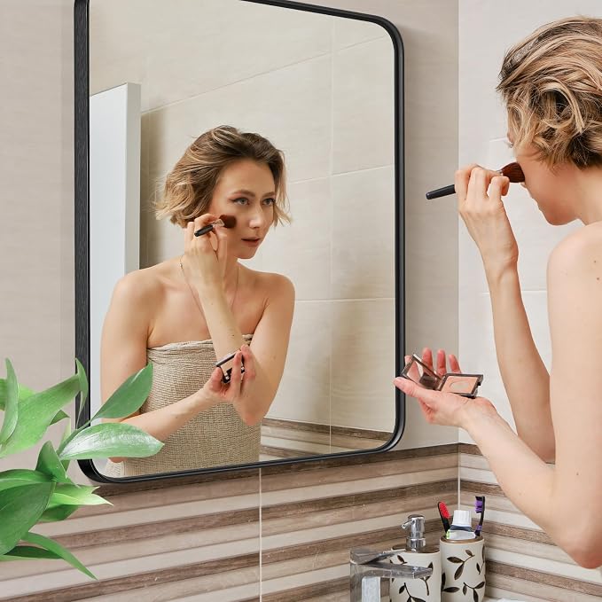 NEWBULIG 30X40 Inch Bathroom Wall Mirror, Vanity Bathroom Mirrors - Image 4