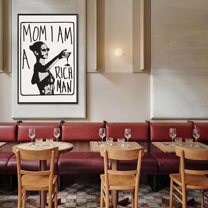 Mom I Am A Rich Man Aesthetic Retro Music Goblet Poster Feminist canvas Wall - Image 7