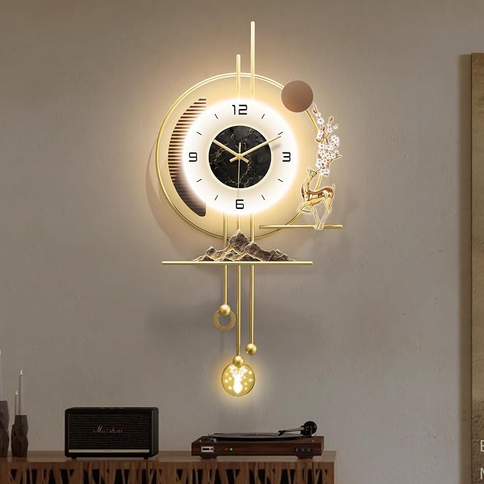 Modern Wall Clock for Living Room, Large Gold Decorative Wall Clock - Image 4
