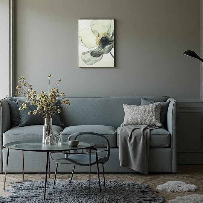 Sage Green Wall Art, flower pictures wall decor, Minimalist Modern Gold Green - Image 7