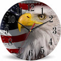Mxocom American Bald Eagle Wall Clock USA Flag Majestic Bird Freedom 10 Inch by Mxocom