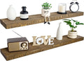BGMG Floating Shelves 60 inch Long, Distressed, Wide Rustic Wooden Wall Shelves by BGMG