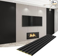 8-Pack WPC Wall Panels 118’’ x 6.3’’ 3D Slat Wall Panel Acoustic Wall Paneling by Unknown