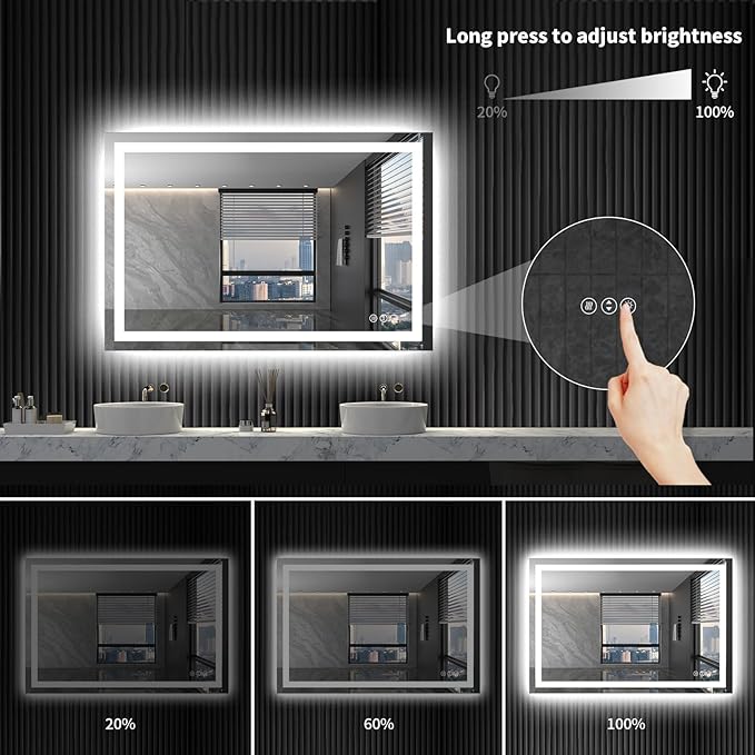 LOAAO 40X32 LED Bathroom Mirror - Image 4