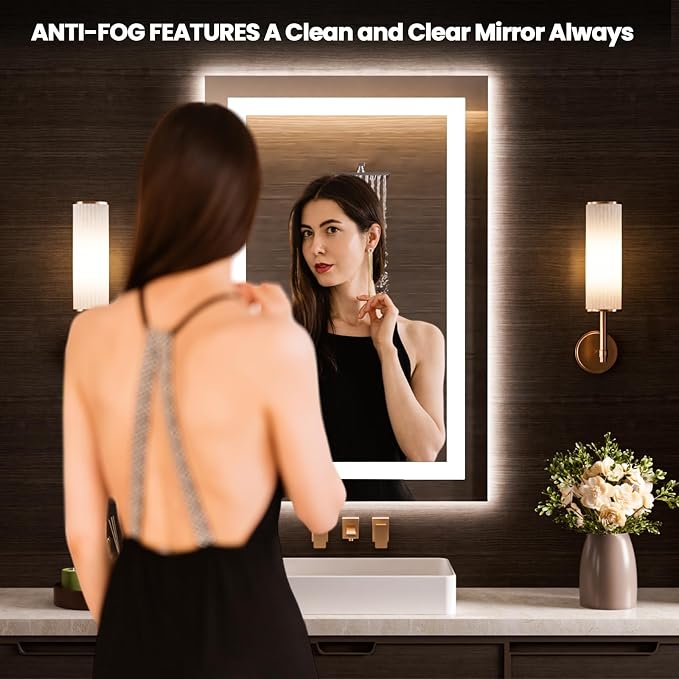 LOAAO 20"x34" LED Bathroom Mirror - Image 2