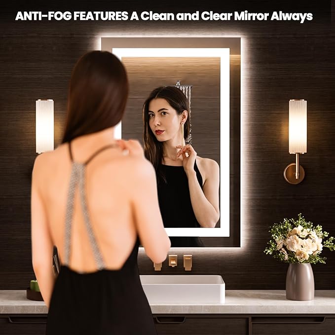 LOAAO 28"x34" LED Bathroom Mirror - Image 2