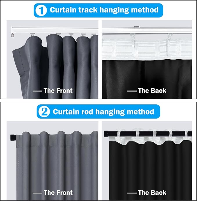 MaKefeile Room Divider Curtains Total Blackout Privacy Curtain Panel Room - Image 2