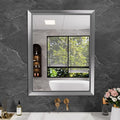 Amorho 28x36 Inch Bathroom Mirror Silver, Thick Metal Framed Wall Mirrors by Amorho
