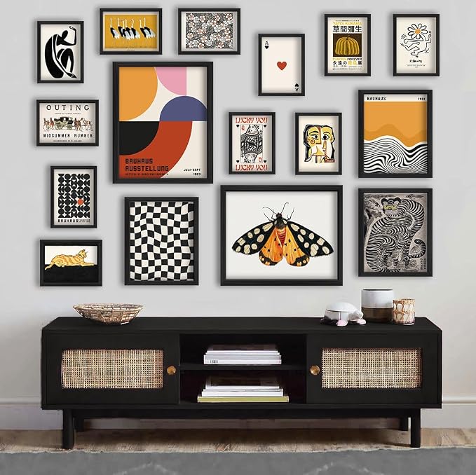 ANERZA 16 PCS Eclectic Wall Art Decor, Modern Maximalist Wall Prints - Image 5