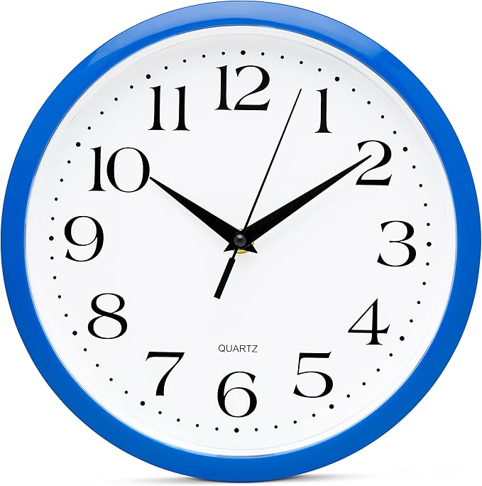 Bernhard Products 10 Inch Blue Quartz Analog Wall Clock by BernhardProducts