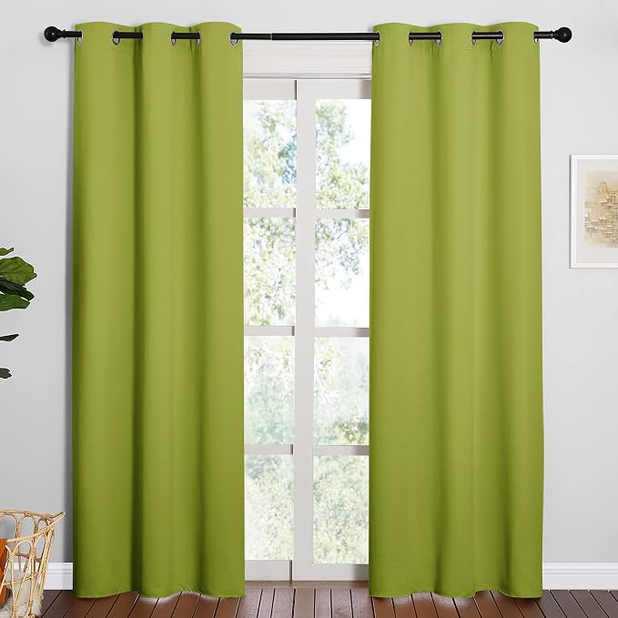 NICETOWN Fresh Green Blackout Curtains 78 inches Length by NICETOWN
