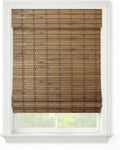 Windowsandgarden Cordless Woven Wood Roman Shades, 33W x 48H, Eastfield Teak by FirstRateBlinds