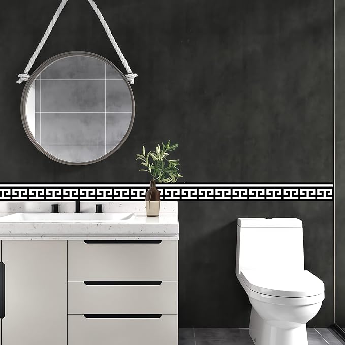 Black and White Wallpaper Border Trim Peel and Stick Boarders Self Adhesive - Image 3