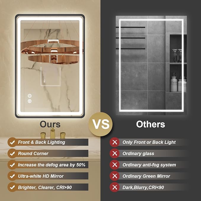 24x32 Inch LED Bathroom Mirror - Image 3