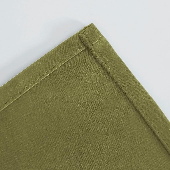 LEMOMO Olive Green Thermal Blackout Curtains/42 x 72 Inch/Set of 2 Panels Room - Image 6