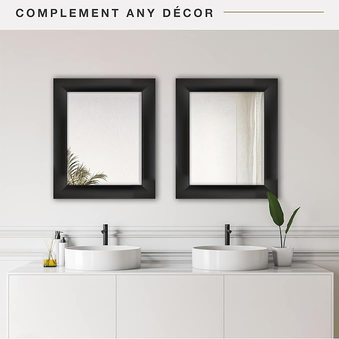 MCS Simplicity 21.5x25.5 Large Wall Mirror, Vertical & Horizontal Wall Hanging - Image 5