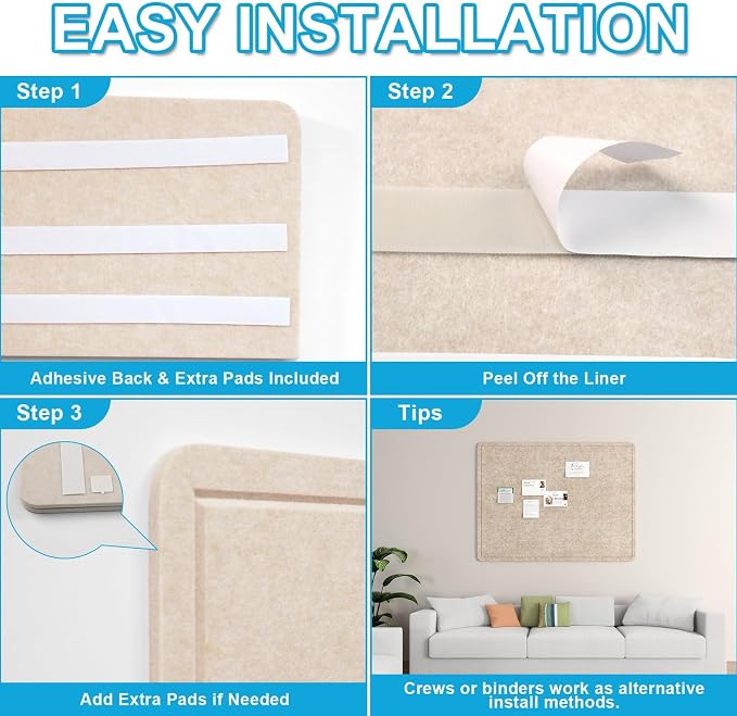 Large Felt Bulletin Board for Wall, Soft Felt Cork Board for Office, Home - Image 5