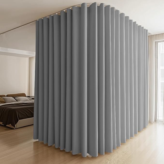MaKefeile Room Divider Curtains & Flexible Bendable Tracks Set, Privacy by Makefeileshade
