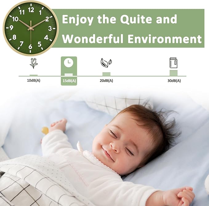 HIPPIH Wall Clock 2 Pack, 10 Inch Modern Wall Clocks Battery Operated, Non - Image 8
