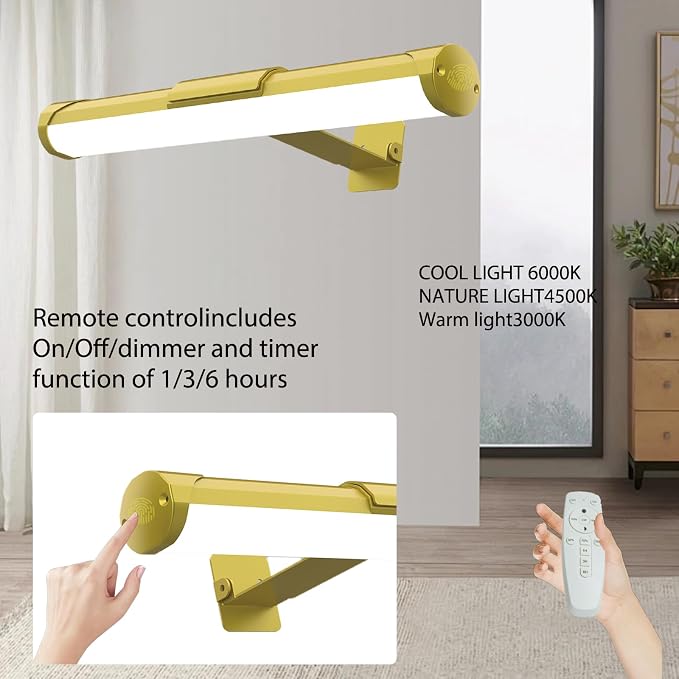 MIOBLUE Picture Light with Remote and Timer, 13.8in Rechargeable Picture Light - Image 4