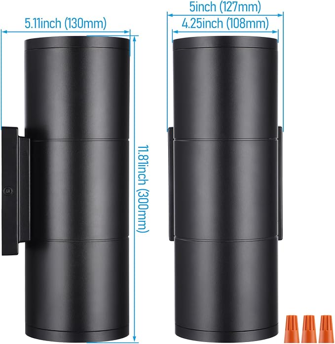 LEONLITE 12 Inch 3000K LED Cylinder Up Down Wall Light Outdoor, 120-277V - Image 2