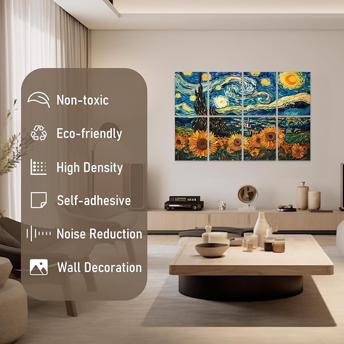 FurnoFlexArt Acoustic Panels Tiles Decorative Room Sound Proof Foam Absorbing - Image 3