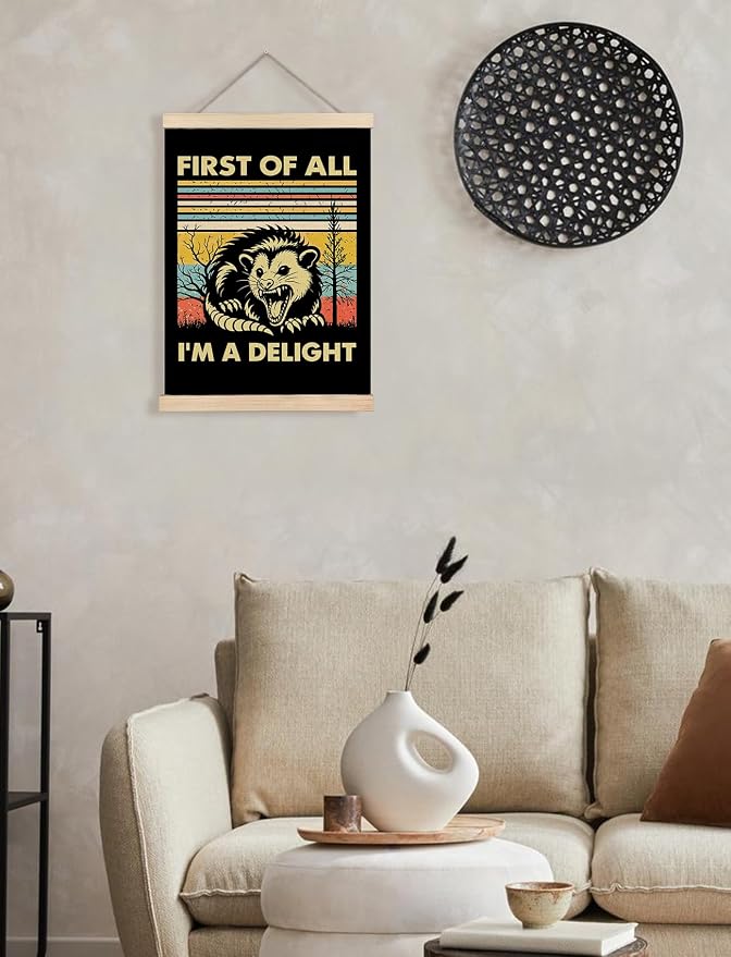 Foritho First of All I'm a Delight Sarcastic Angry Opossum Poster Wall Art - Image 4