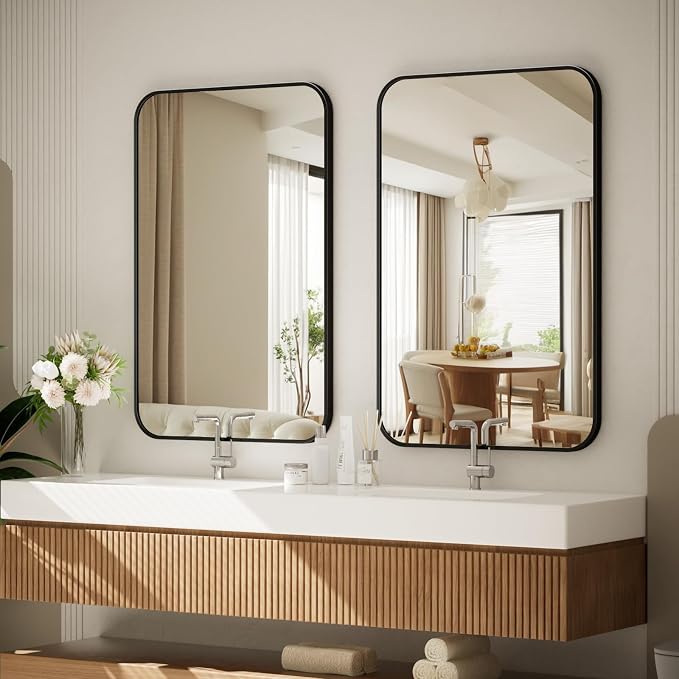 BEAUTYPEAK 24" x 36" Rectangular Aluminum Alloy Frame Wall Mounted Bathroom - Image 5