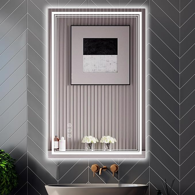 Ratsamee 24x36 Inch LED Bathroom Mirror by RATSAMEE