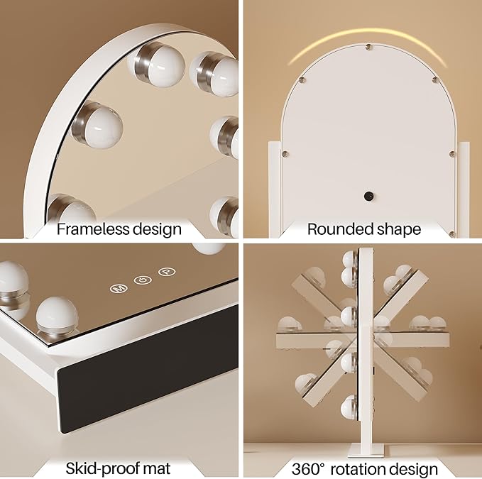 ZL ZELing Makeup Mirror with Lights, Vanity Mirror with Lights, Lighted Makeup - Image 5